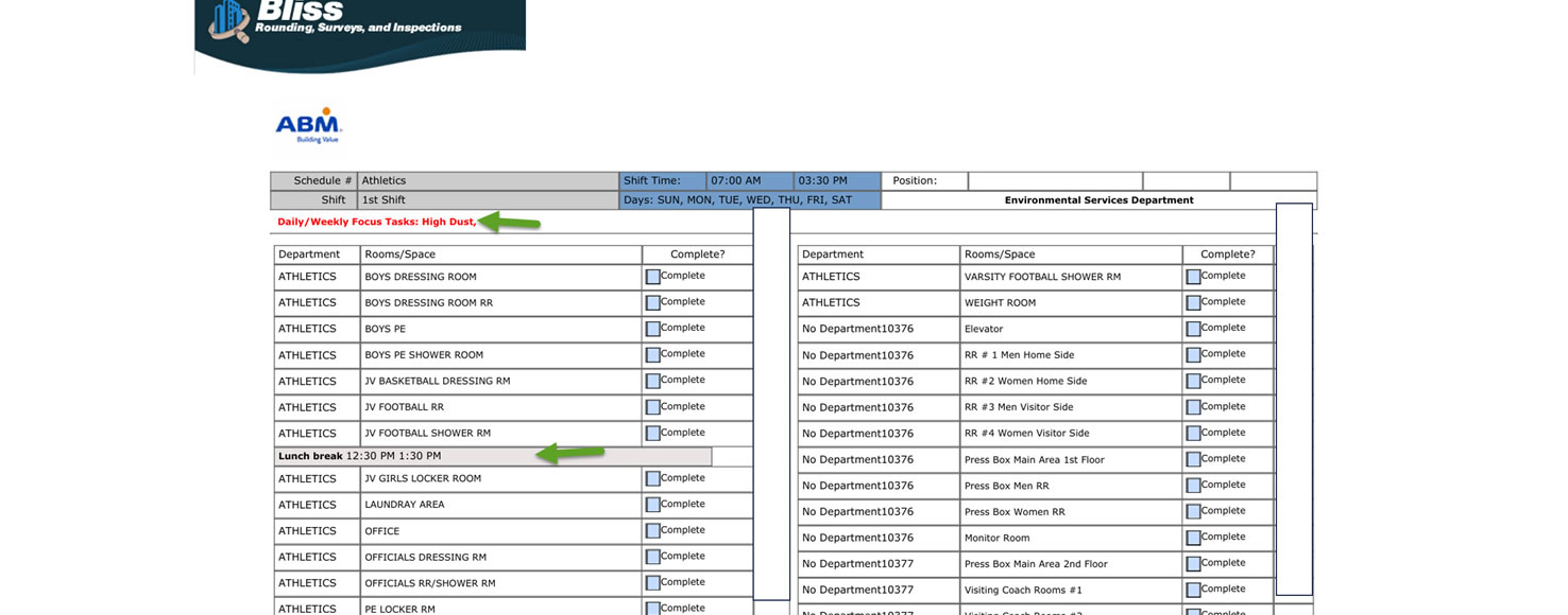 Printable Duty Lists and sign in sheets to organize staff and their cleaning schedules