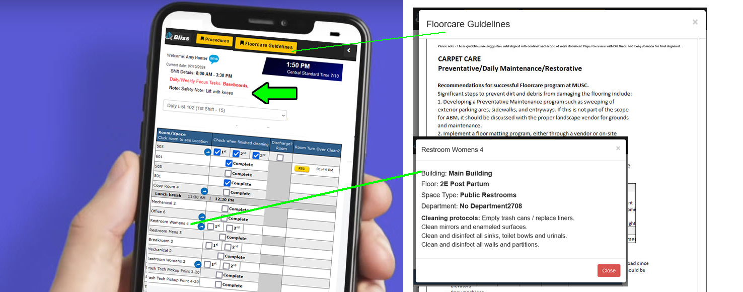 Housekeeper Focus Tasks, Space Type cleaning protocols, Safety Notes, and more