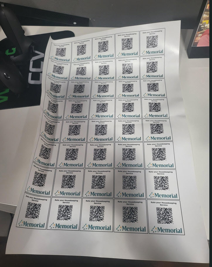 QR codes printed on dish washer safe vinyl stickers